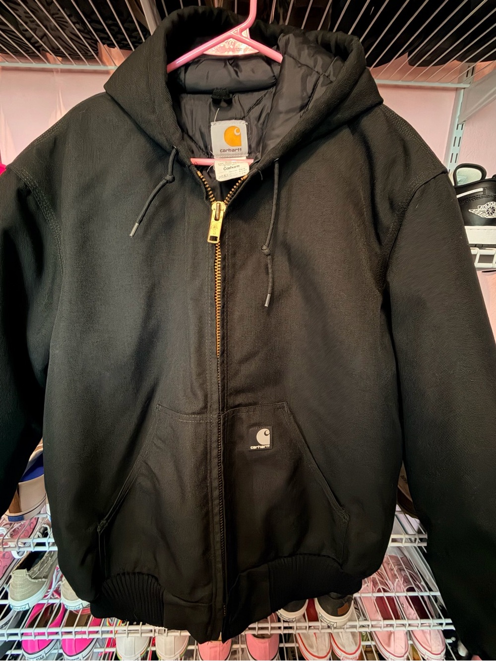 Vintage Carhartt '05 Extreme Arctic J133 BLK Quilted Lining Jacket Work Coat Med